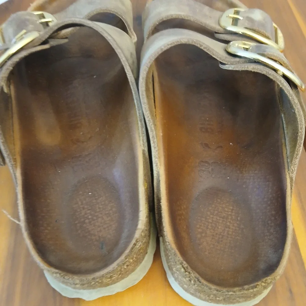 Birkenstock Arizona Big Buckle Womens 38 Brown Slides Sandals Corkboard